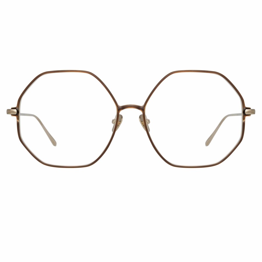 Opticals Linda Farrow | Leif Oversized Optical Frame In Light Gold And Brown