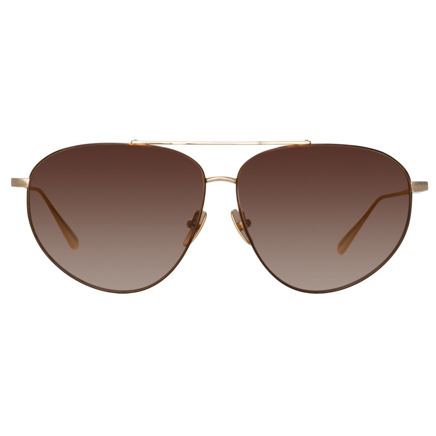 Sunglasses Linda Farrow | Men'S Gabriel Oversized Sunglasses In Light Gold