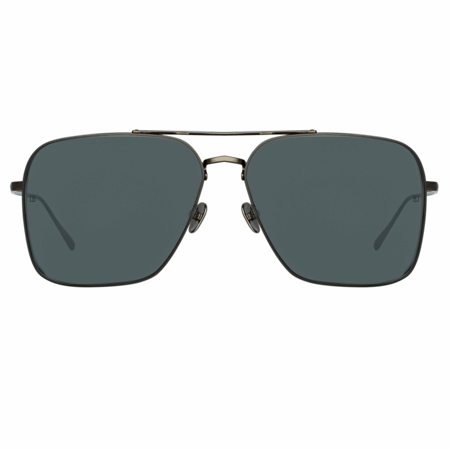 Sunglasses Linda Farrow | Asher Aviator Sunglasses In Nickel