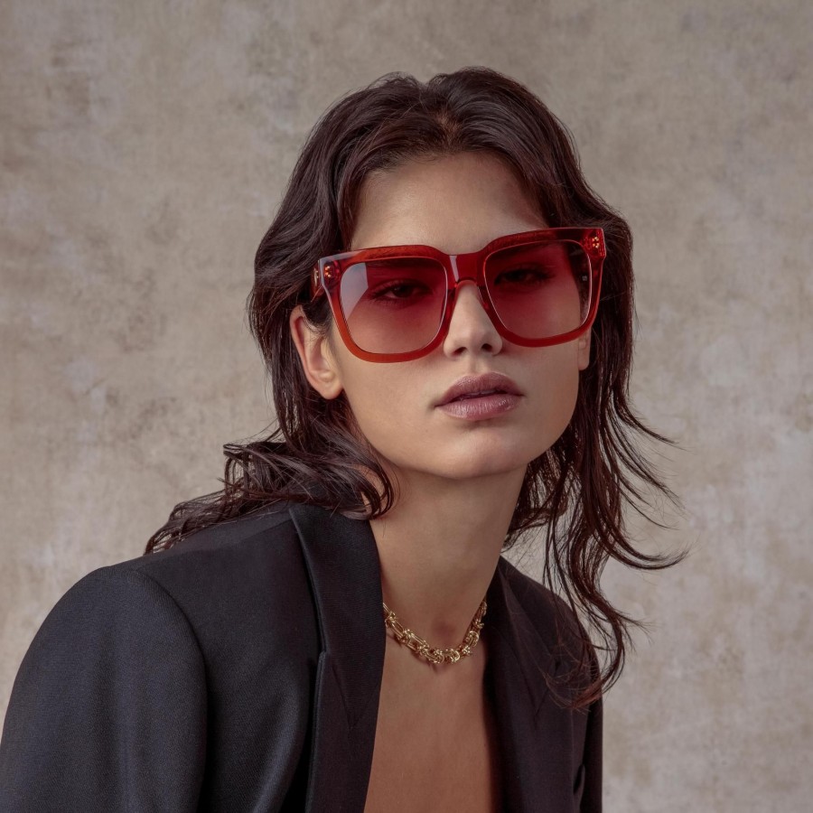 Sunglasses Linda Farrow | Freya Square Sunglasses In Amber