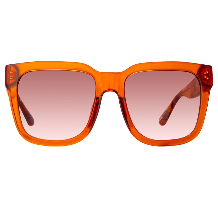 Sunglasses Linda Farrow | Freya Square Sunglasses In Amber