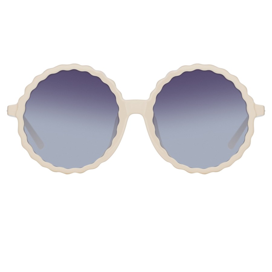 Sunglasses Linda Farrow | Nova Round Sunglasses In Cream