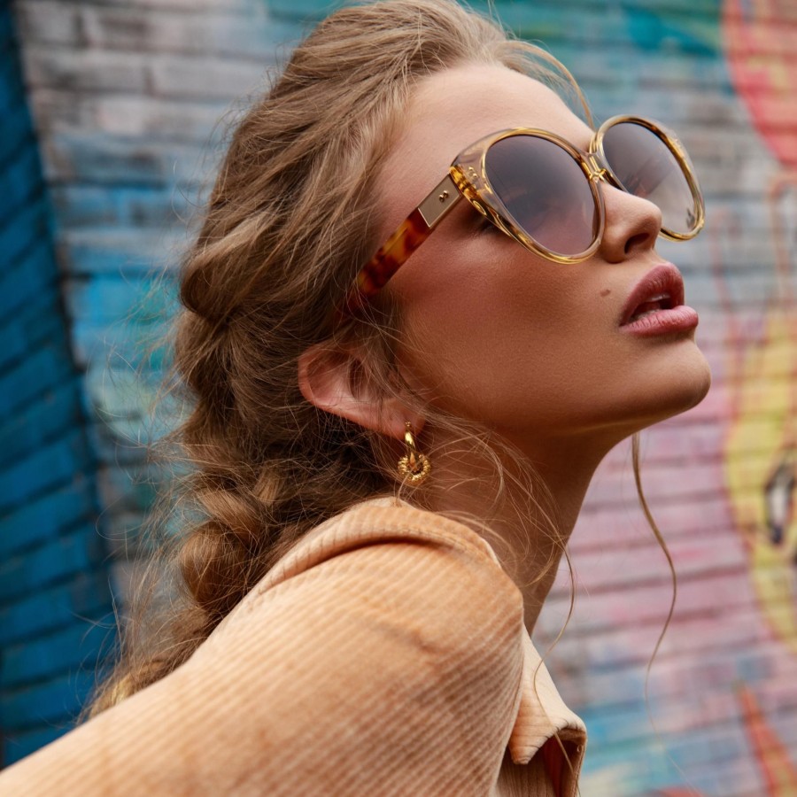 Sunglasses Linda Farrow | Katia Cat Eye Sunglasses In Saffron