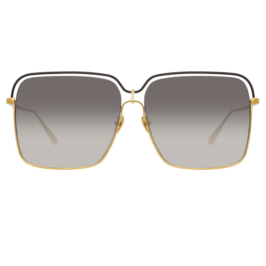 Sunglasses Linda Farrow | Marcia Square Sunglasses In Yellow Gold