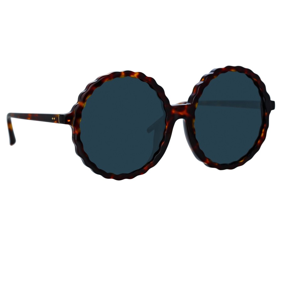 Sunglasses Linda Farrow | Nova Round Sunglasses In Tortoiseshell