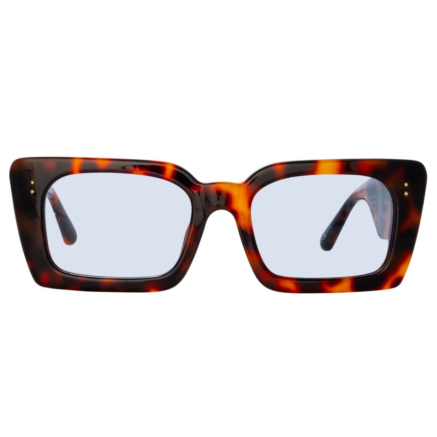 Sunglasses Linda Farrow | Nieve Rectangular Sunglasses In Tortoiseshell And Blue