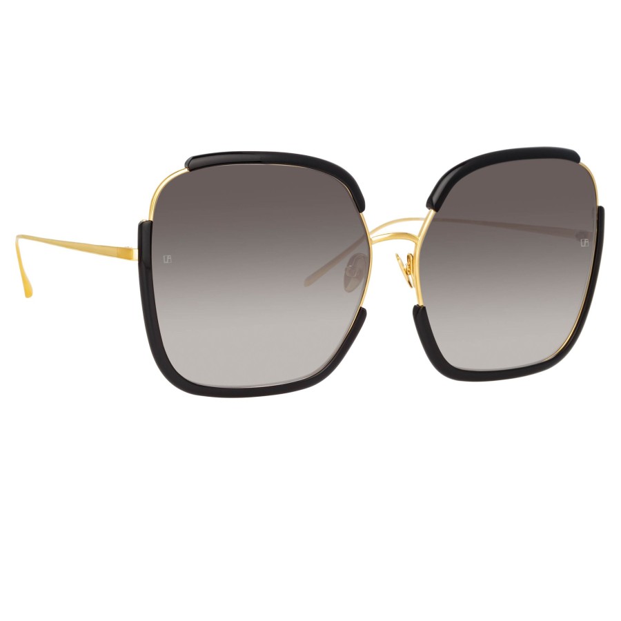 Sunglasses Linda Farrow | Natalia Oversized Sunglasses In Black