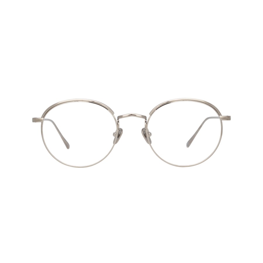 Opticals Linda Farrow | The Marlon | Oval Optical Frame In White Gold (C6)