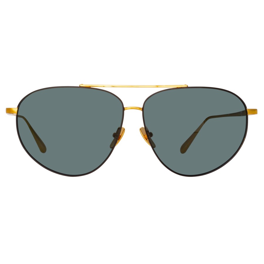 Sunglasses Linda Farrow | Gabriel Oversized Sunglasses In Yellow Gold