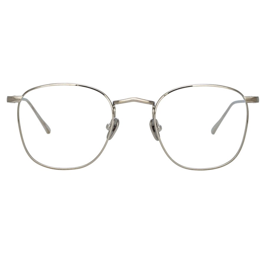 Opticals Linda Farrow | The Simon | Square Optical Frame In White Gold (C7)