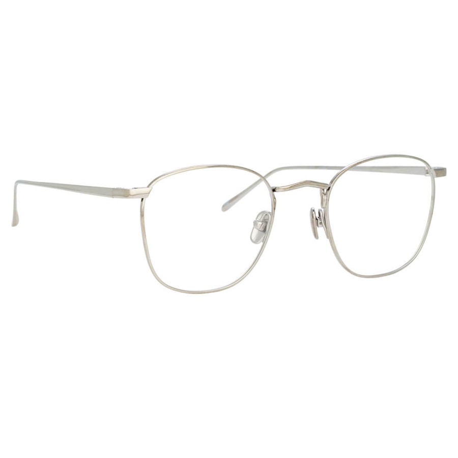 Opticals Linda Farrow | The Simon | Square Optical Frame In White Gold (C7)