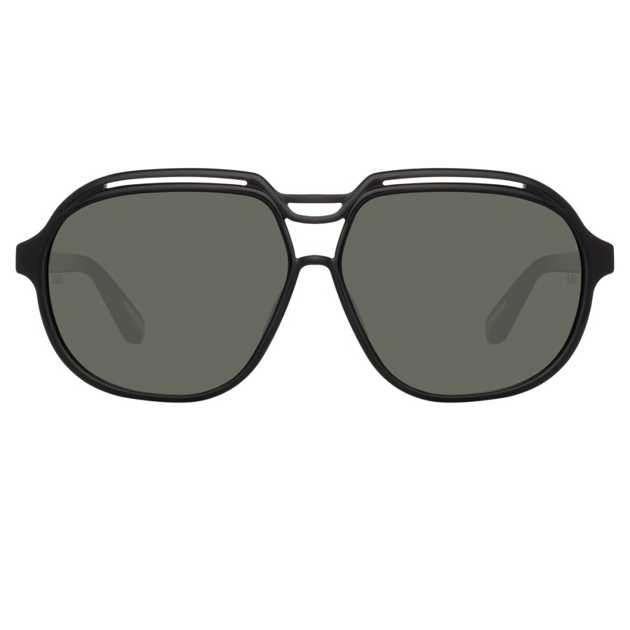 Sunglasses Linda Farrow | Raphael Aviator Sunglasses In Black