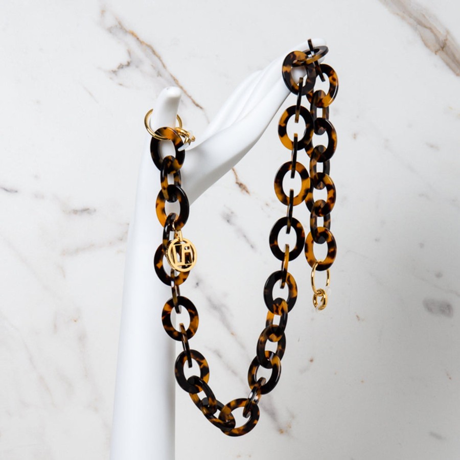 Accessories Linda Farrow | Tortoiseshell Oval Link Acetate Chain