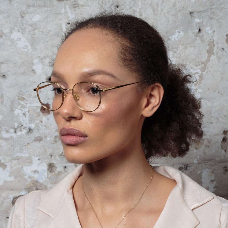 Opticals Linda Farrow | Luna Oval Optical Frame In Light Gold