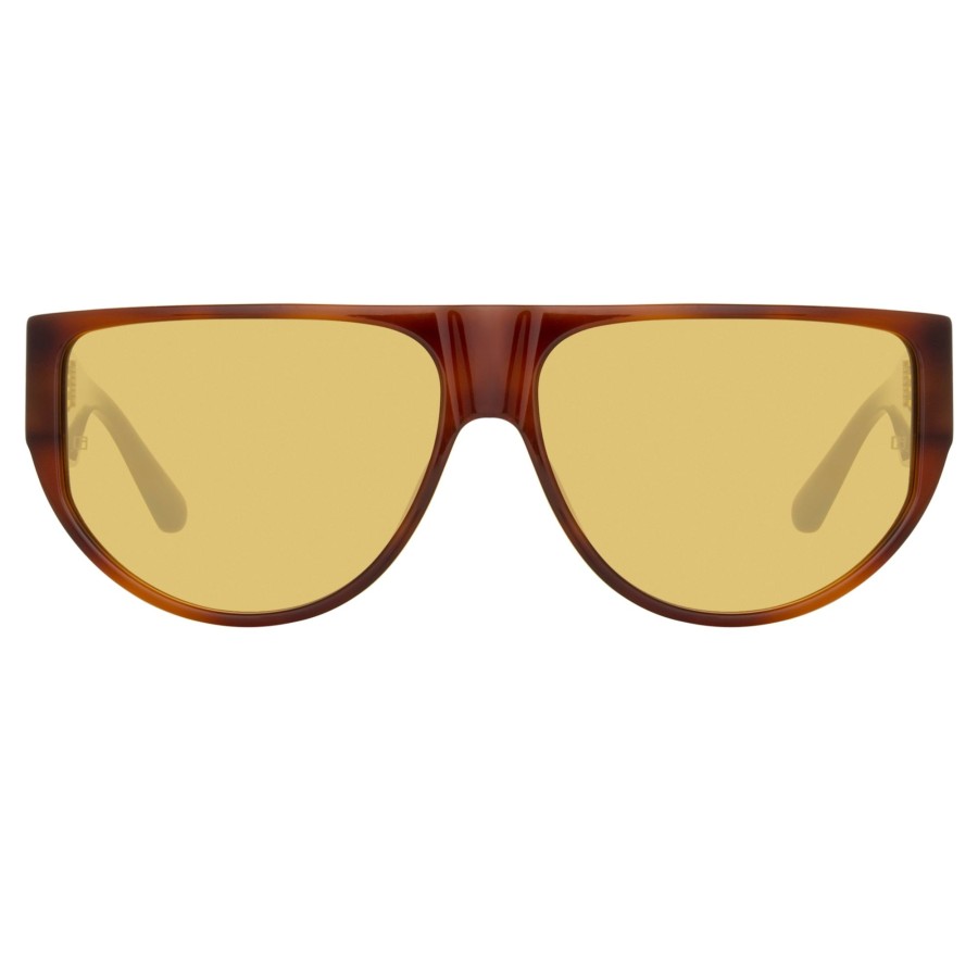 Sunglasses Linda Farrow | Elodie Flat Top Sunglasses In Horn