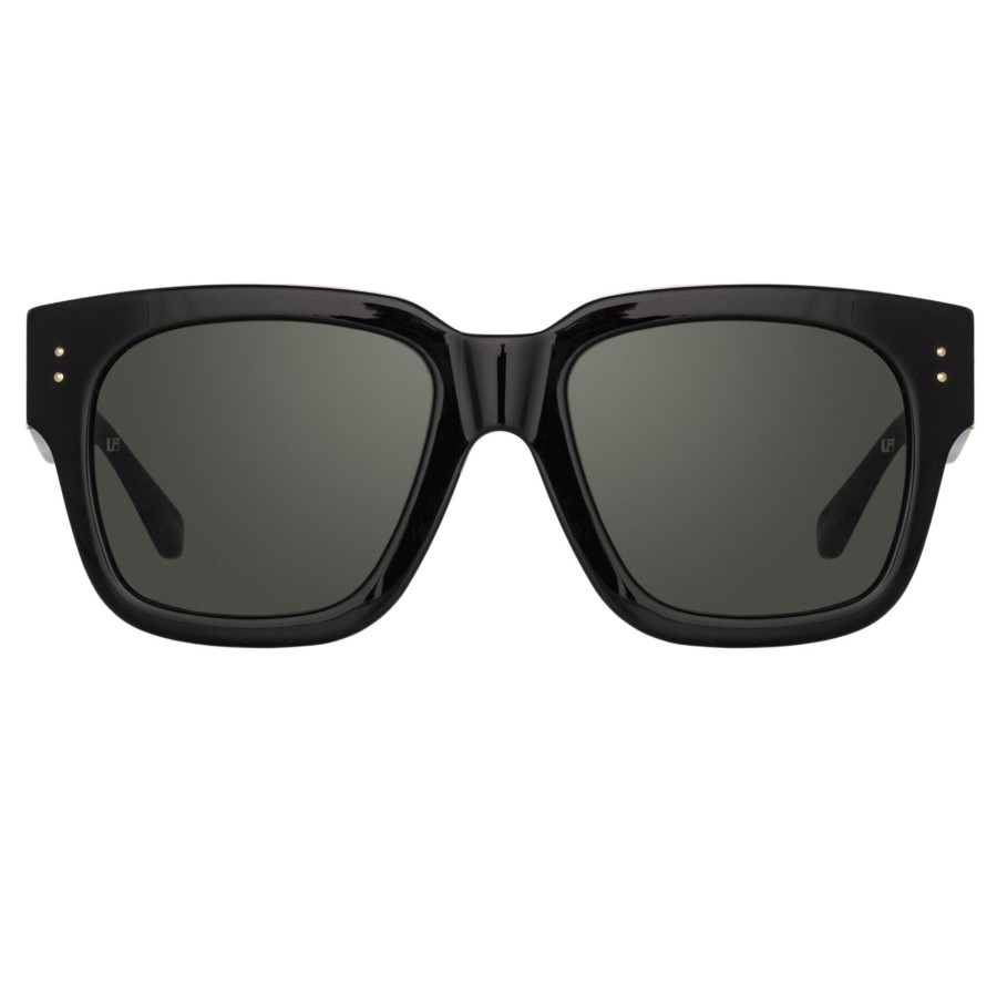 Sunglasses Linda Farrow | The Amber | D-Frame Sunglasses In Black (C1)