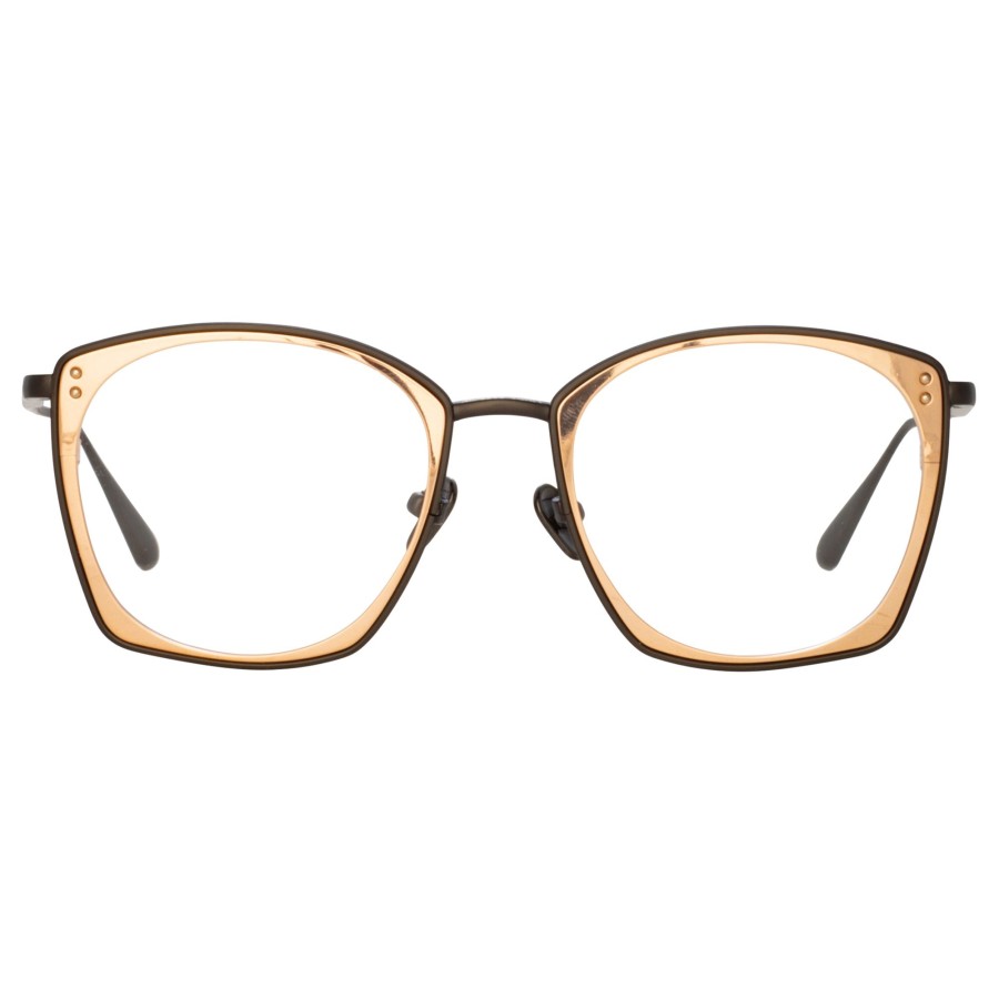 Opticals Linda Farrow | Milo Square Optical Frame In Nickel And Rose Gold