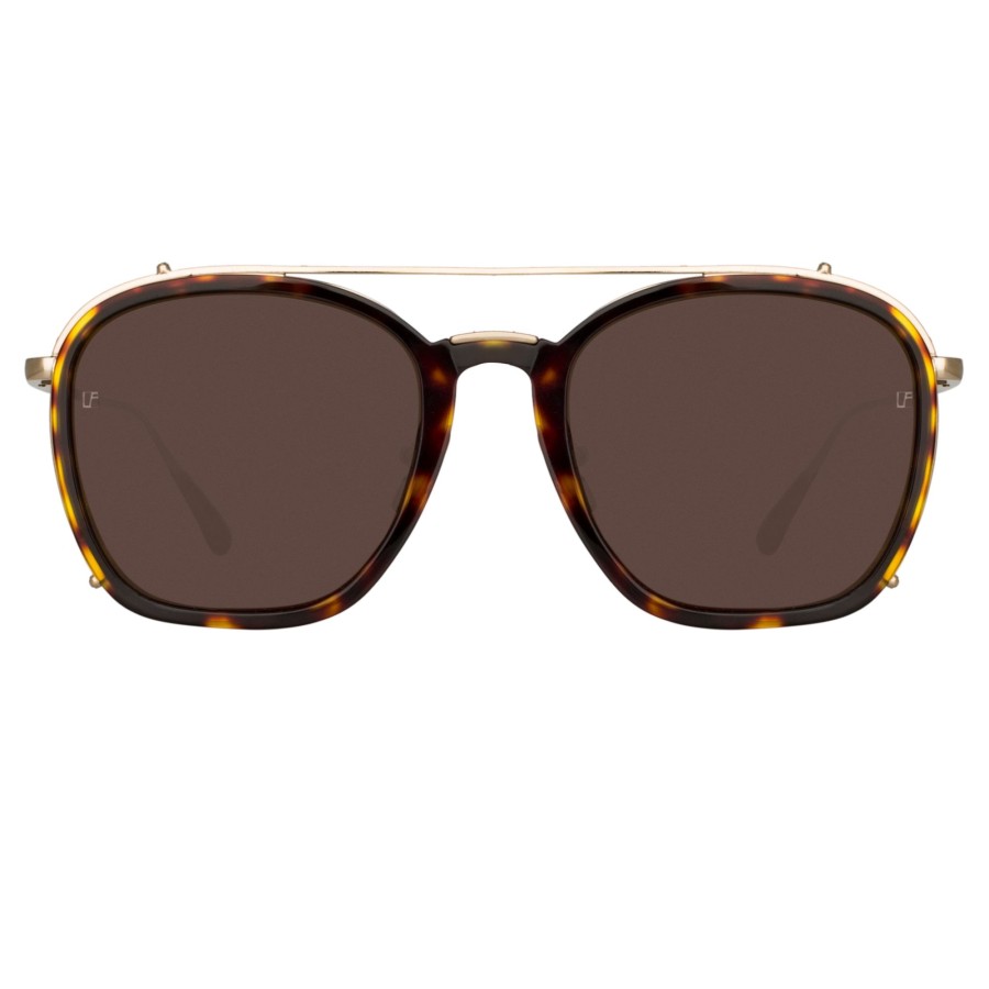 Sunglasses Linda Farrow | Aston Square Sunglasses In Light Gold