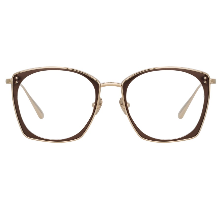 Opticals Linda Farrow | Milo Square Optical Frame In Light Gold