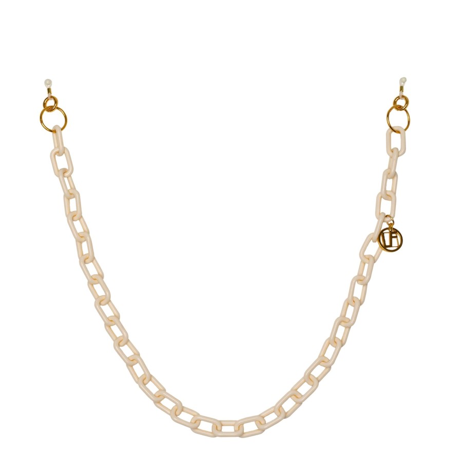 Accessories Linda Farrow | Cream Square Link Acetate Chain