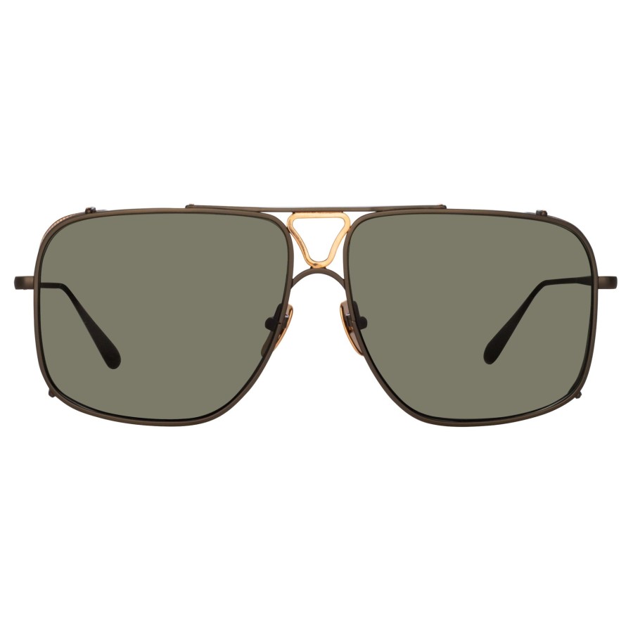 Sunglasses Linda Farrow | Enzo Aviator Sunglasses In Nickel