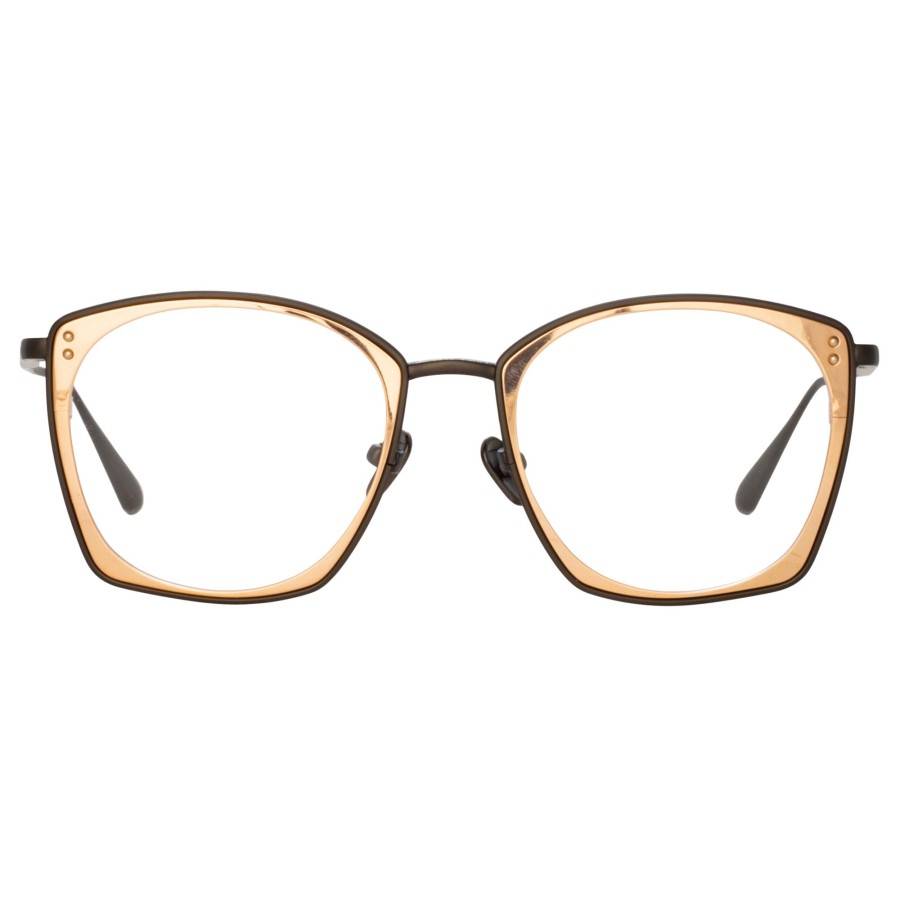 Opticals Linda Farrow | Men'S Milo Square Optical Frame In Nickel And Rose Gold