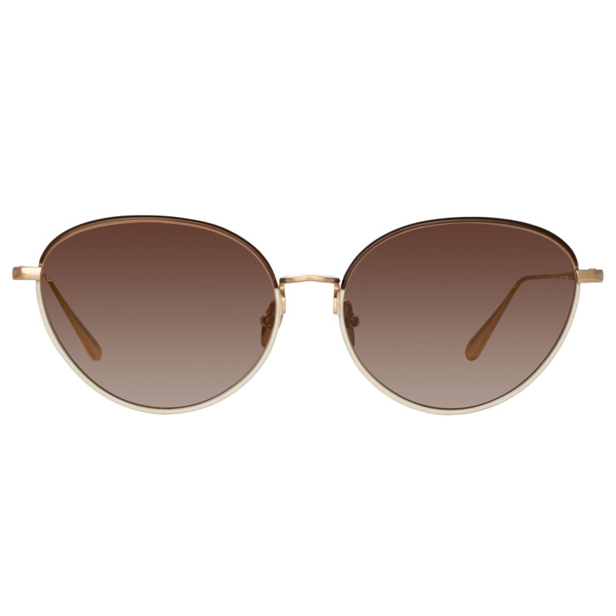 Sunglasses Linda Farrow | Regina Cat Eye Sunglasses In Mocha