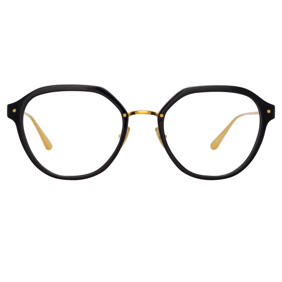 Opticals Linda Farrow | Cacao Angular Optical Frames In Black