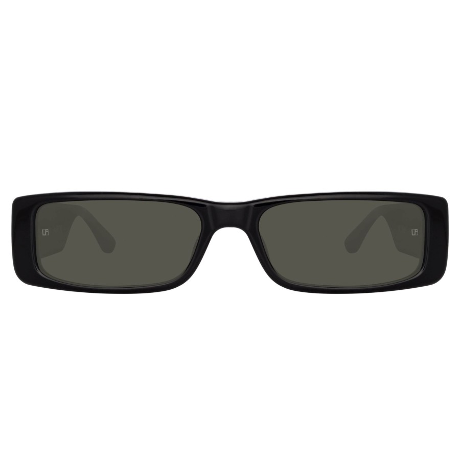 Sunglasses Linda Farrow | Dania Rectangular Sunglasses In Black