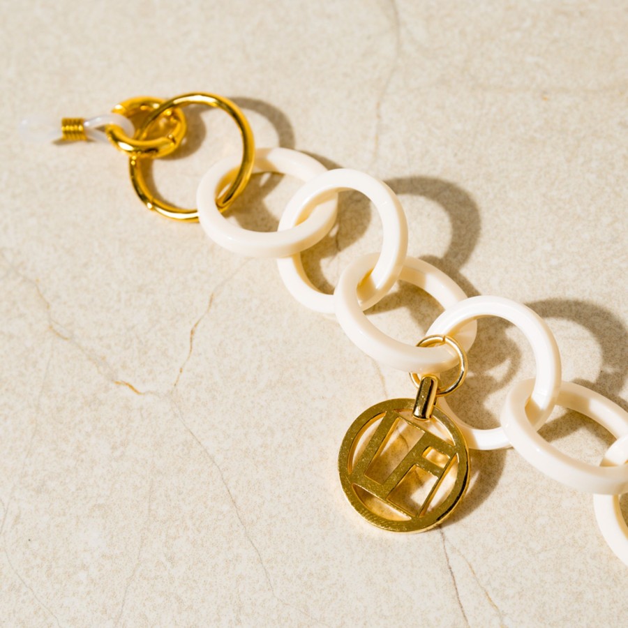 Accessories Linda Farrow | Cream Round Link Acetate Chain