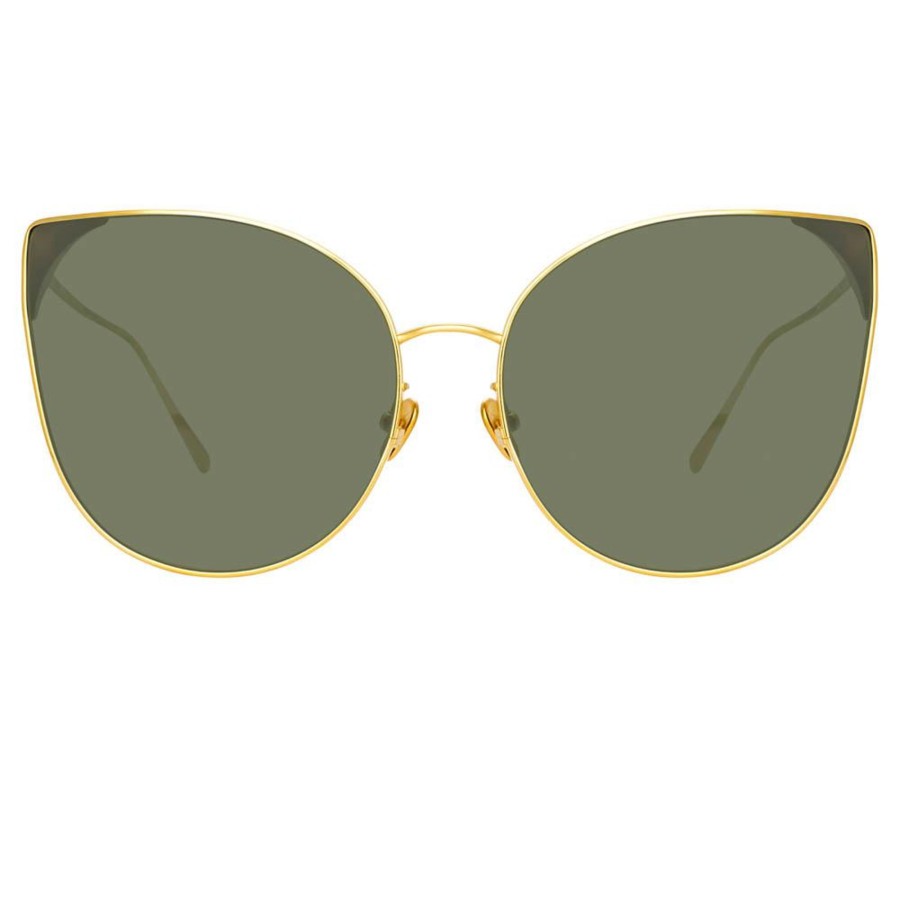 Sunglasses Linda Farrow | Flyer Cat Eye Sunglasses In Yellow Gold