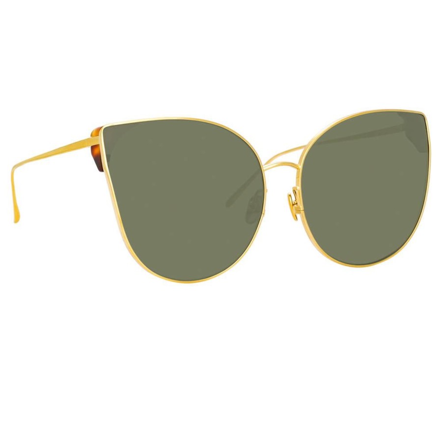 Sunglasses Linda Farrow | Flyer Cat Eye Sunglasses In Yellow Gold