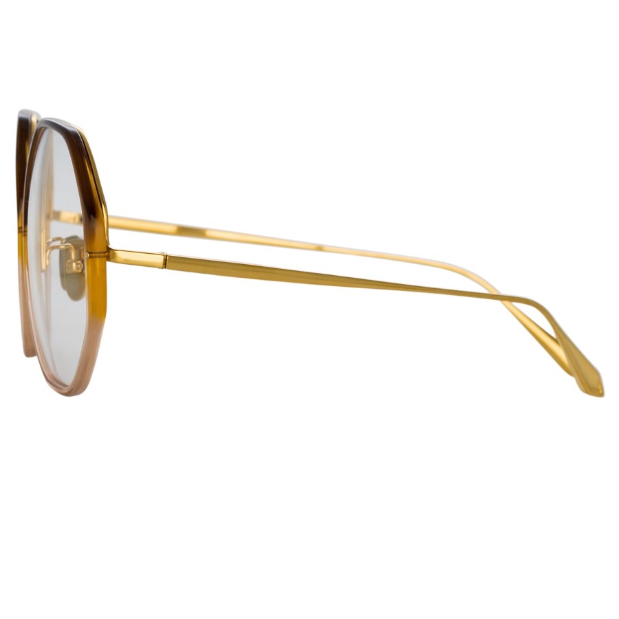 Opticals Linda Farrow | Alona Hexagon Optical Frame In Brown Gradient