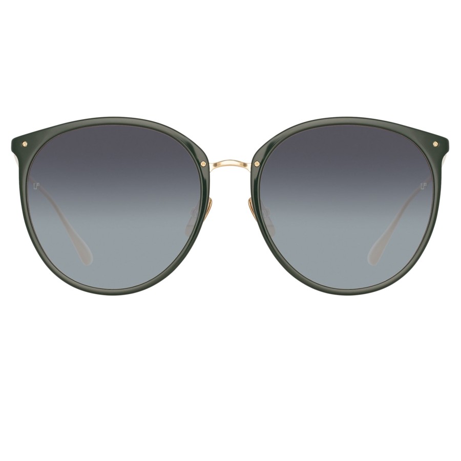 Sunglasses Linda Farrow | Kings Oval Sunglasses In Green