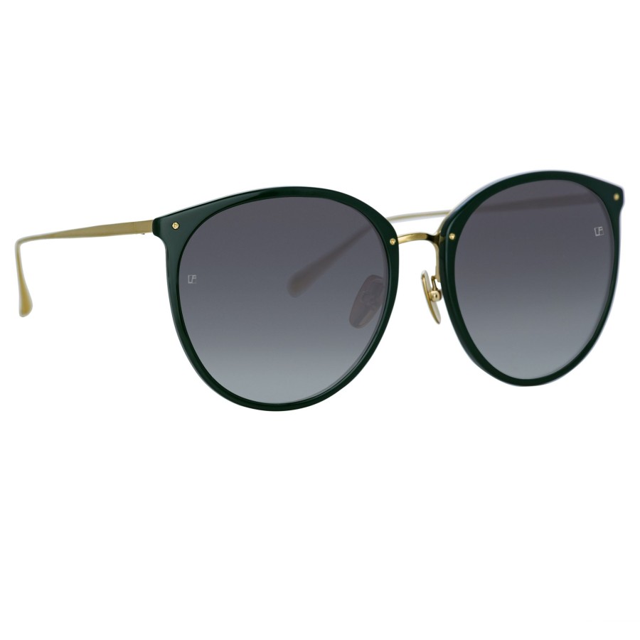 Sunglasses Linda Farrow | Kings Oval Sunglasses In Green