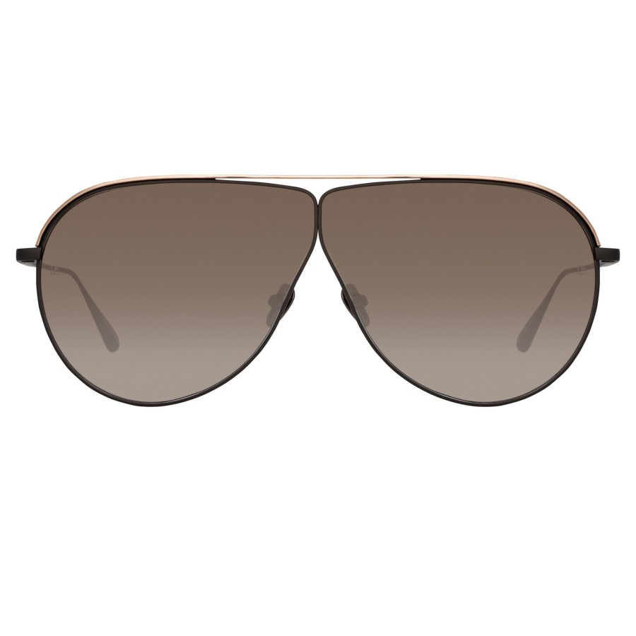 Sunglasses Linda Farrow | Hura Aviator Sunglasses In Black