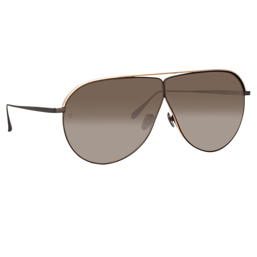 Sunglasses Linda Farrow | Hura Aviator Sunglasses In Black