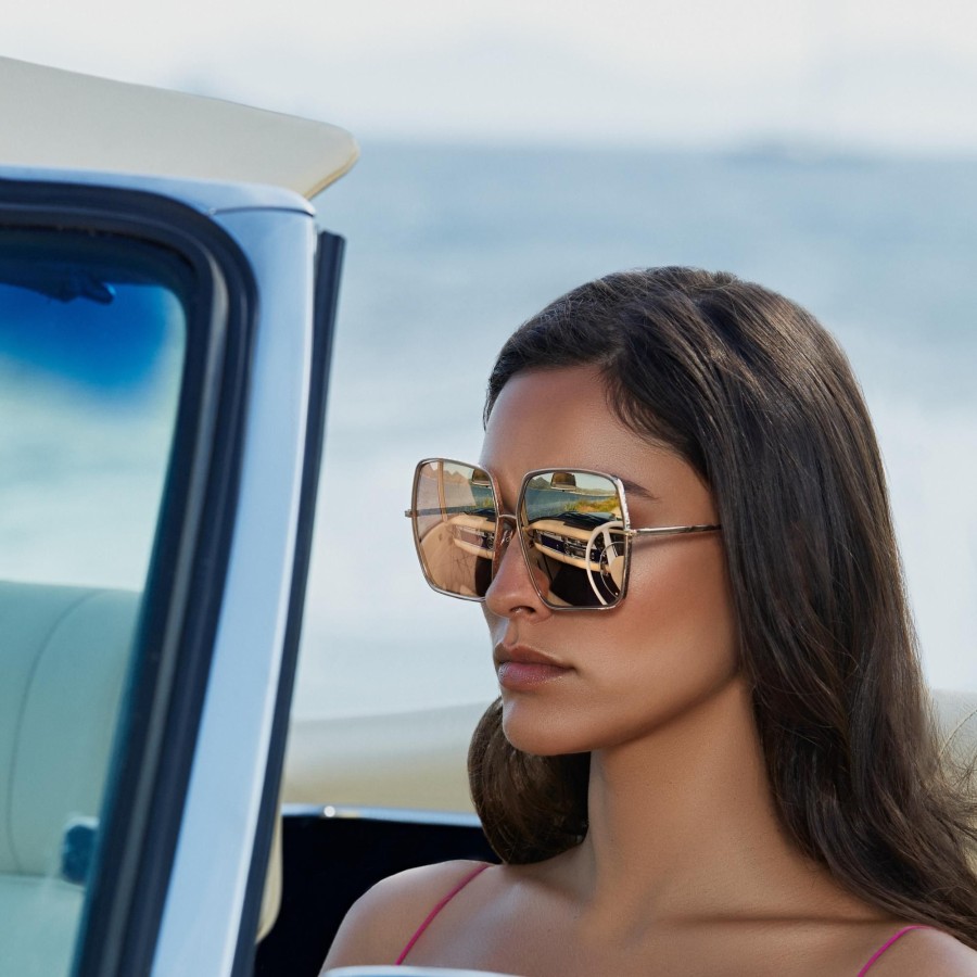 Sunglasses Linda Farrow | Camaro Oversized Sunglasses In Rose Gold