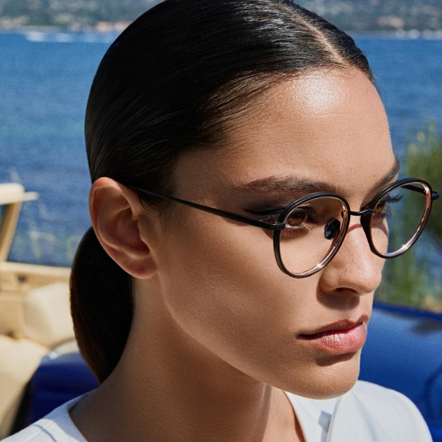 Opticals Linda Farrow | Moss Oval Optical Frame In Matt Nickel