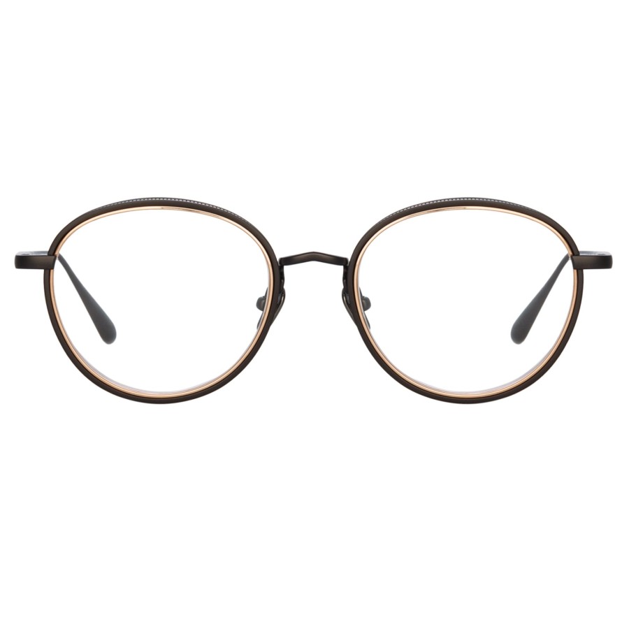 Opticals Linda Farrow | Moss Oval Optical Frame In Matt Nickel