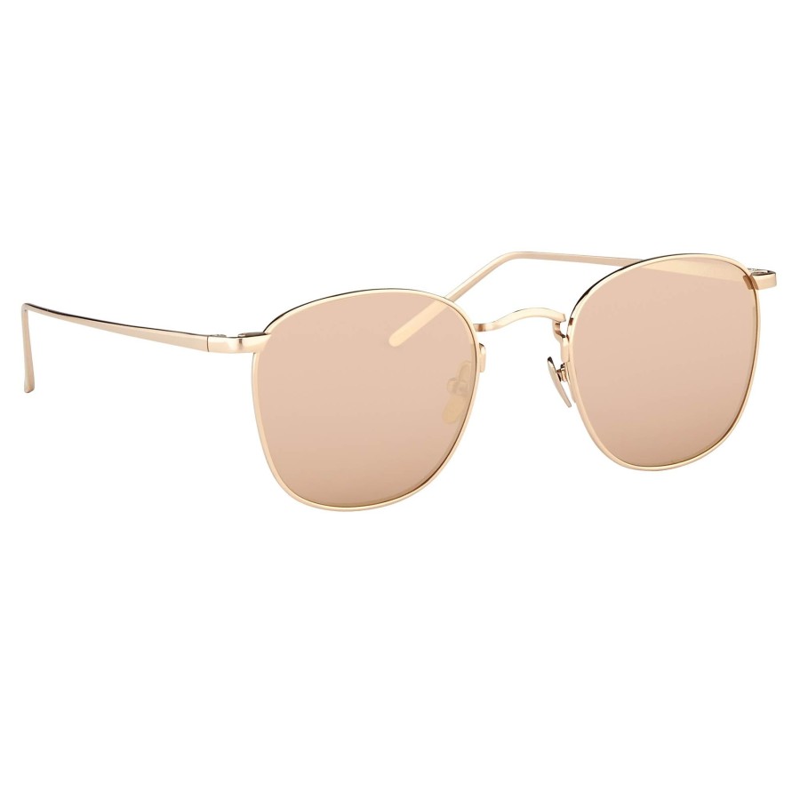 Sunglasses Linda Farrow | The Simon | Square Sunglasses In Rose Gold Frame (C3)