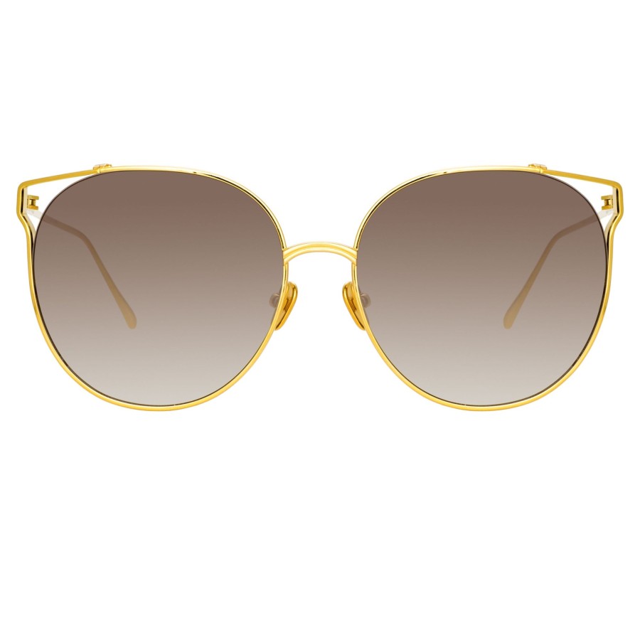 Sunglasses Linda Farrow | Joanna Oversized Sunglasses In Yellow Gold