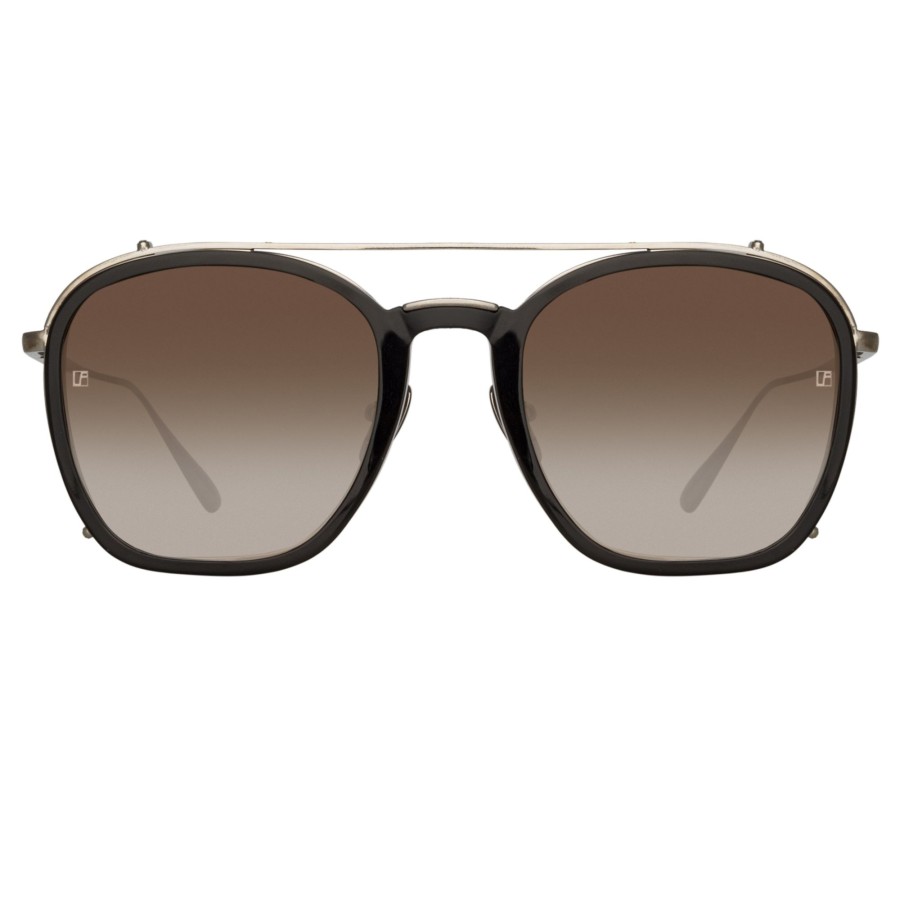 Sunglasses Linda Farrow | Aston Square Sunglasses In White Gold