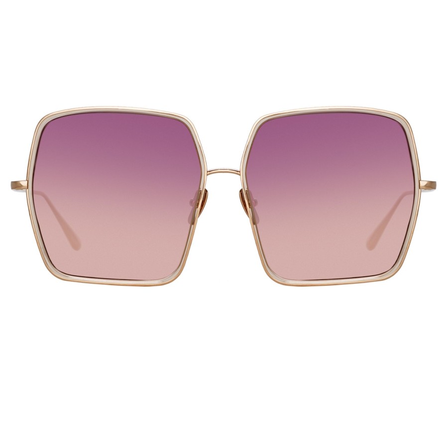 Sunglasses Linda Farrow | Camaro Oversized Sunglasses In Rose Gold And Wine