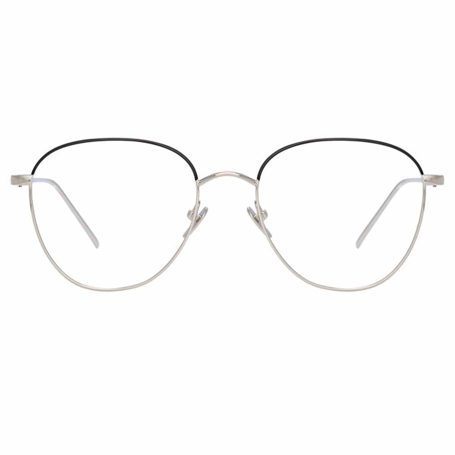 Opticals Linda Farrow | The Raif | Square Optical Frame In White Gold (C25)