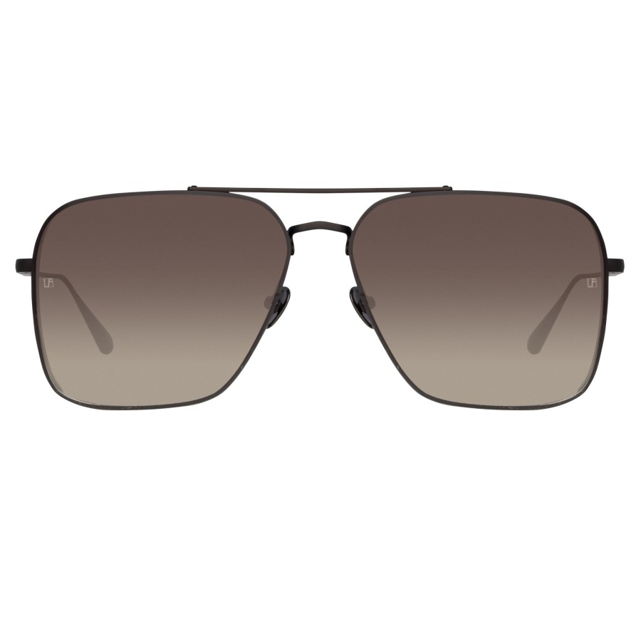 Sunglasses Linda Farrow | Asher Aviator Sunglasses In Black