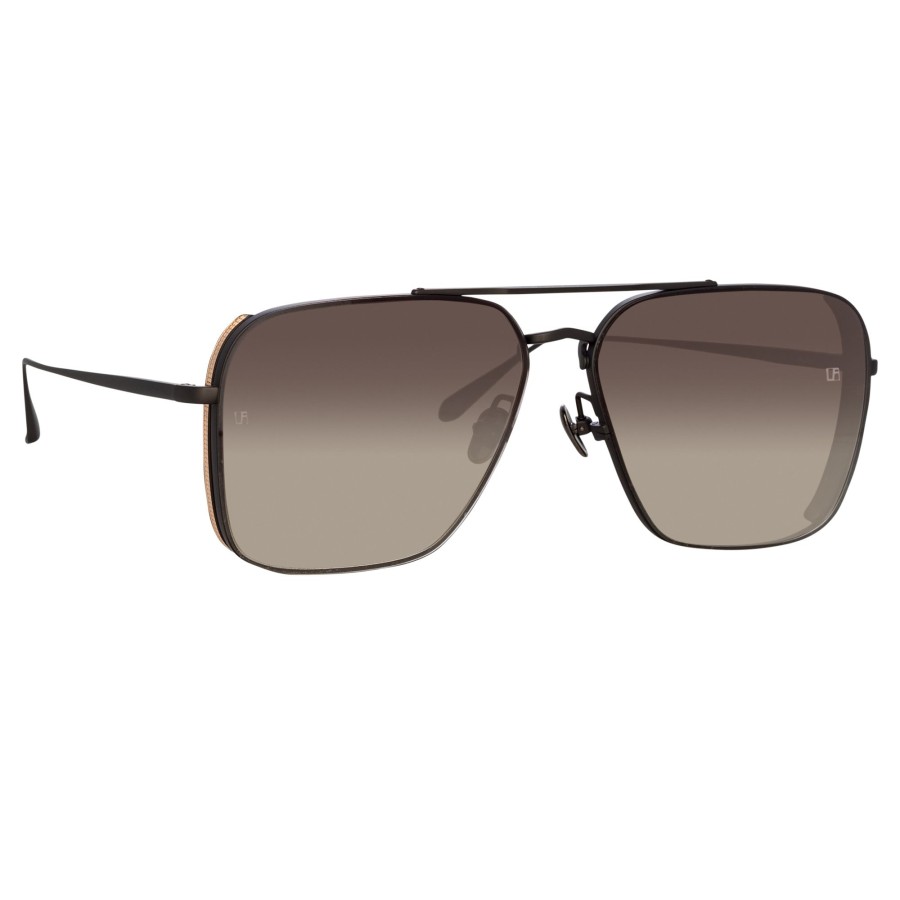 Sunglasses Linda Farrow | Asher Aviator Sunglasses In Black