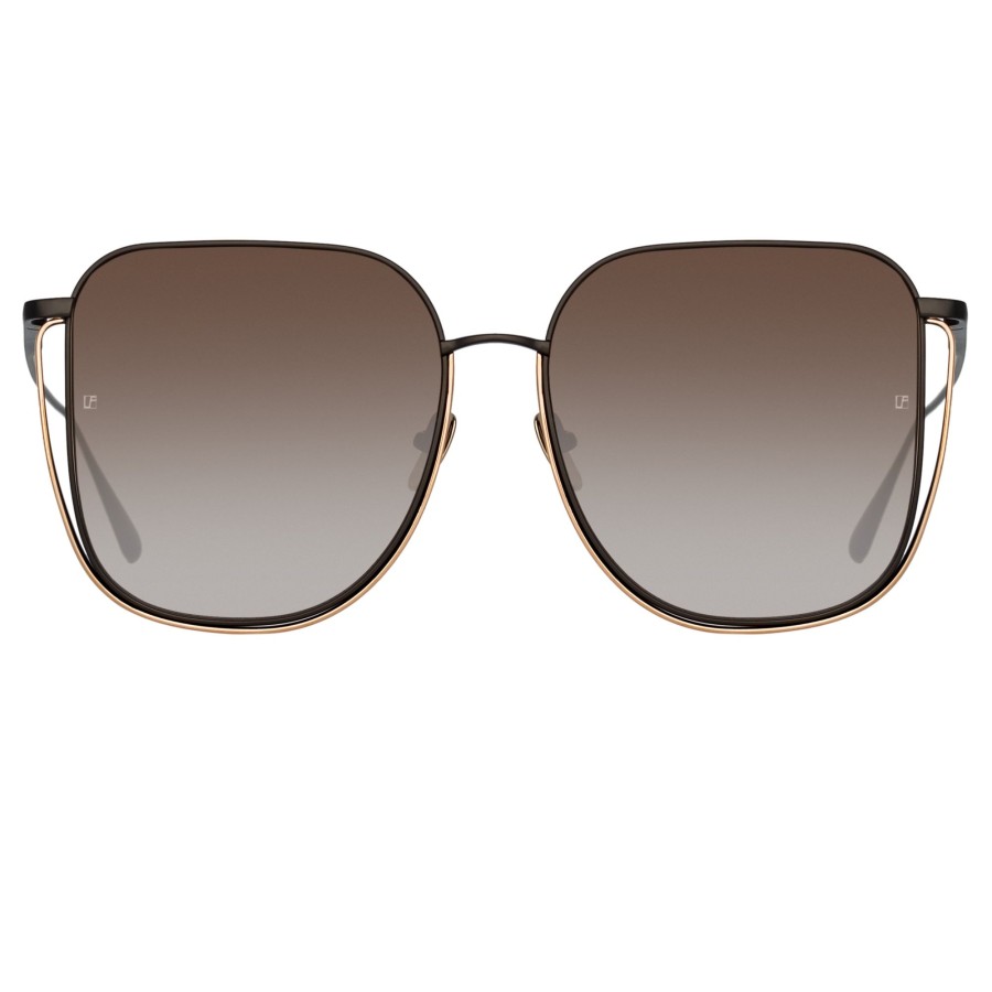 Sunglasses Linda Farrow | Camry Oversized Sunglasses In Nickel