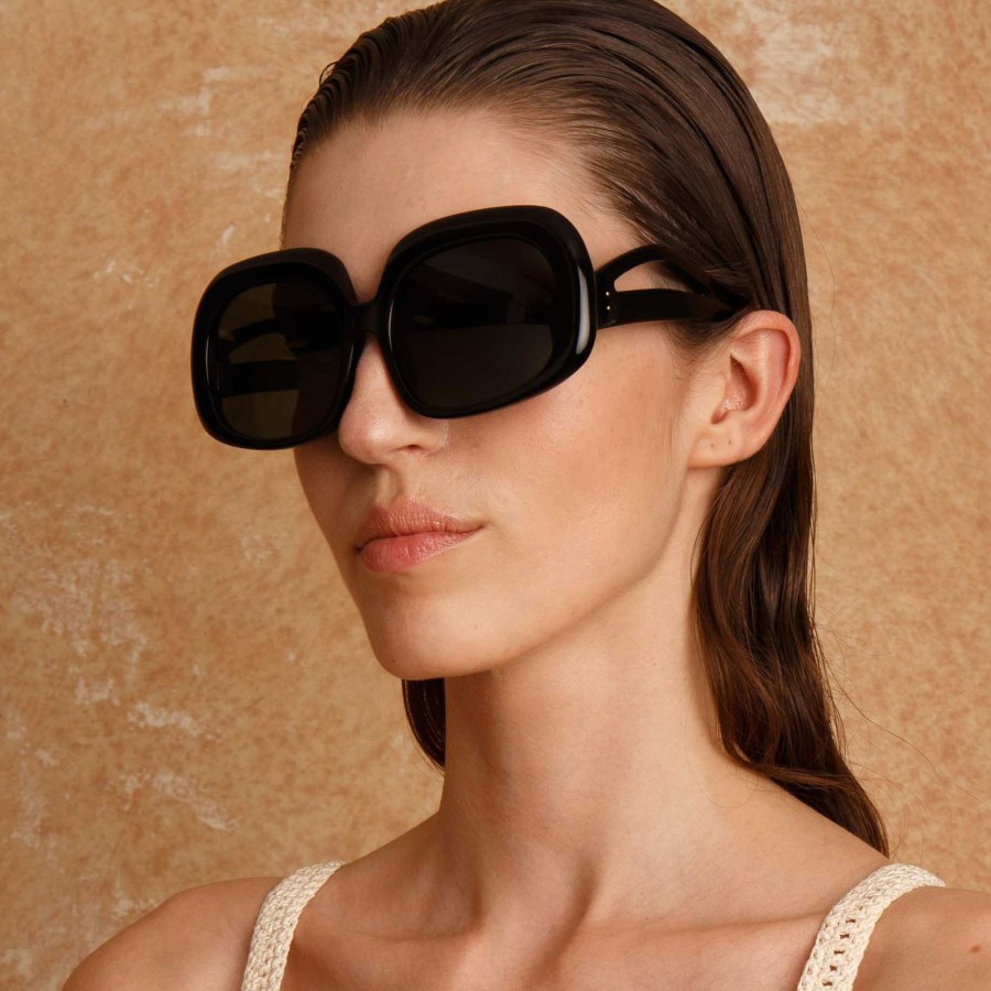 Sunglasses Linda Farrow | Lea Oversized Sunglasses In Black