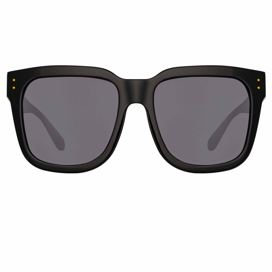 Sunglasses Linda Farrow | The Freya | Square Sunglasses In Black